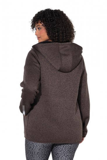 Ulla Popken 812880 Strickfleecejacke mit Teddyfleece Taupe - Fleecekleidung - 