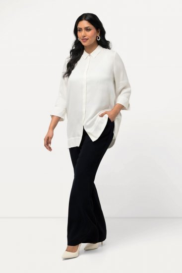 Ulla Popken 813306 Weite Anzughose mit Gummibund Dunkelblau - Stoffhosen - Weite Stoffhosen für Damen
