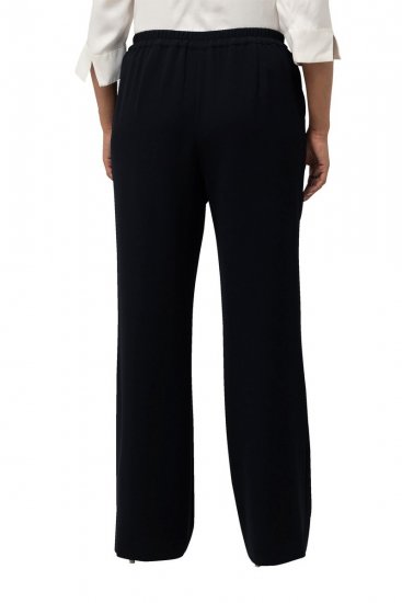 Ulla Popken 813306 Weite Anzughose mit Gummibund Dunkelblau - Stoffhosen - Weite Stoffhosen für Damen