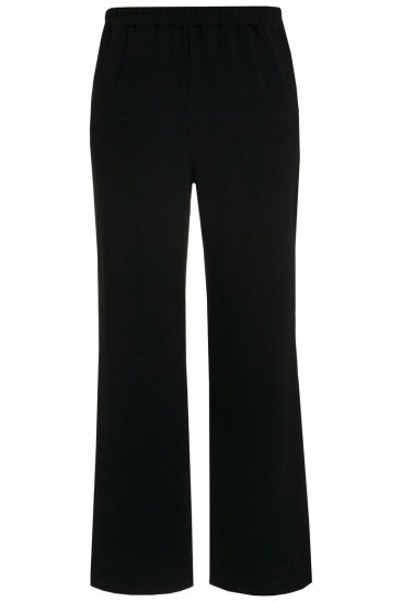 Ulla Popken 813306 Weite Anzughose mit Gummibund Schwarz - Stoffhosen - Weite Stoffhosen für Damen
