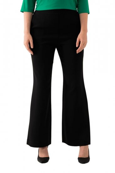 Ulla Popken 813306 Weite Anzughose mit Gummibund Schwarz - Stoffhosen - Weite Stoffhosen für Damen