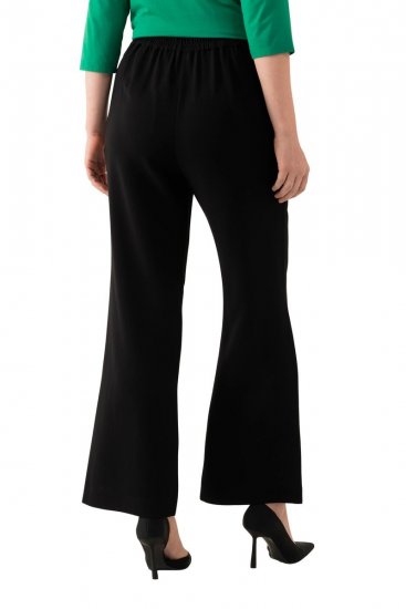 Ulla Popken 813306 Weite Anzughose mit Gummibund Schwarz - Stoffhosen - Weite Stoffhosen für Damen