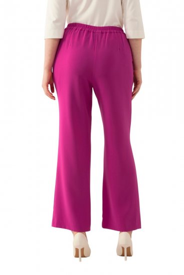 Ulla Popken 813306 Weite Anzughose mit Gummibund Magenta - Stoffhosen - Weite Stoffhosen für Damen