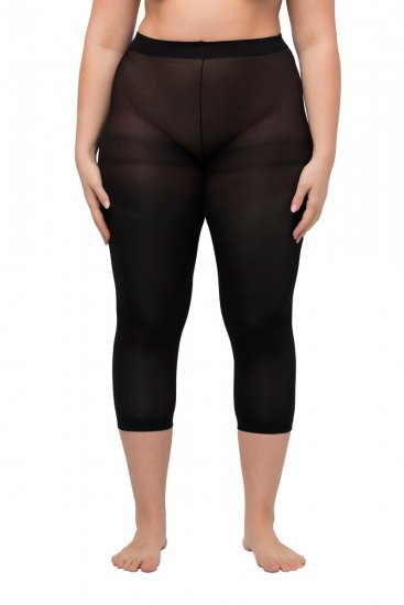 Ulla Popken 815580 3/4-Strumpfleggings mit Oberschenkelschutz 80 den Schwarz - Strumpfhosen & Socken - 