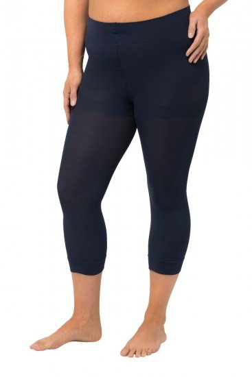 Ulla Popken 815580 3/4-Strumpfleggings mit Oberschenkelschutz 80 den Dunkelblau - Strumpfhosen & Socken - 