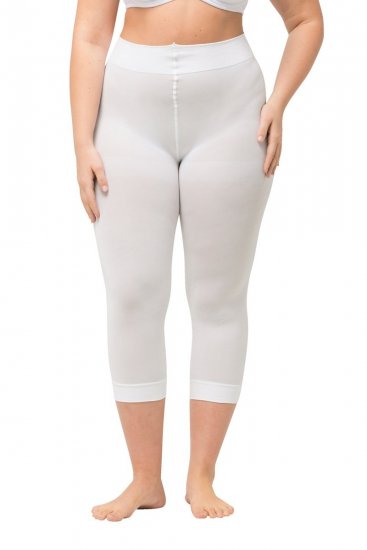 Ulla Popken 815580 3/4-Strumpfleggings mit Oberschenkelschutz 80 den Weiß - Strumpfhosen & Socken - 