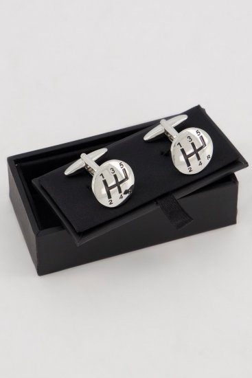 JP1880 816867 Manschettenknöpfe mit Schaltknauf Silbergrau - Schmuck - 