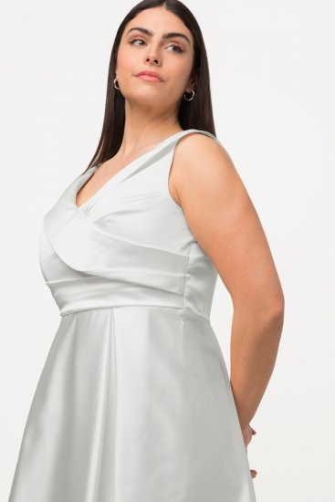 Ulla Popken 817135 Abendkleid Wollweiß - Abendkleider - Abendkleider für Damen in großen Größen