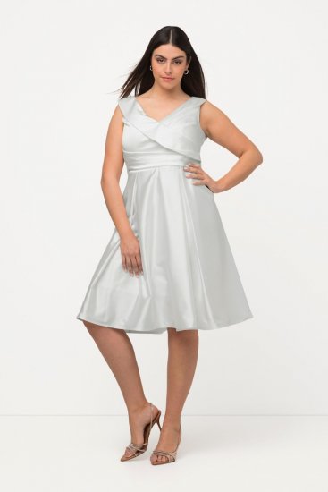 Ulla Popken 817135 Abendkleid Wollweiß - Abendkleider - Abendkleider für Damen in großen Größen