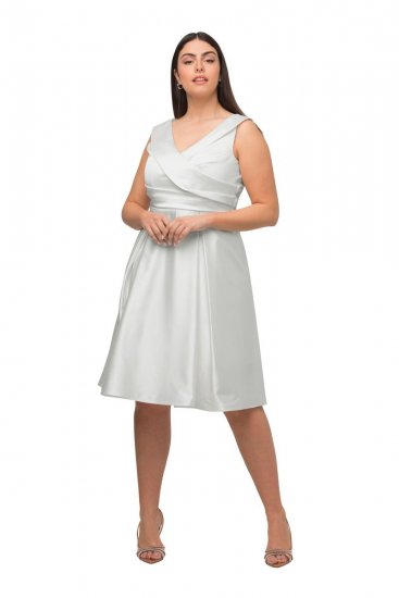 Ulla Popken 817135 Abendkleid Wollweiß - Abendkleider - Abendkleider für Damen in großen Größen