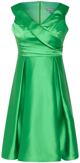 Ulla Popken 817135 Abendkleid in A-Linie mit V-Ausschnitt Grün - Abendkleider - Abendkleider für Damen in großen Größen