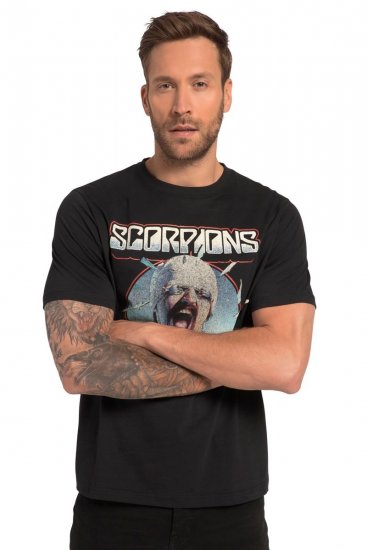 JP1880 Scorpions Blackout Graphic Comfort Fit Band T-Shirt Black - Herren-T-Shirts - Herren-T-Shirts in großen Größen