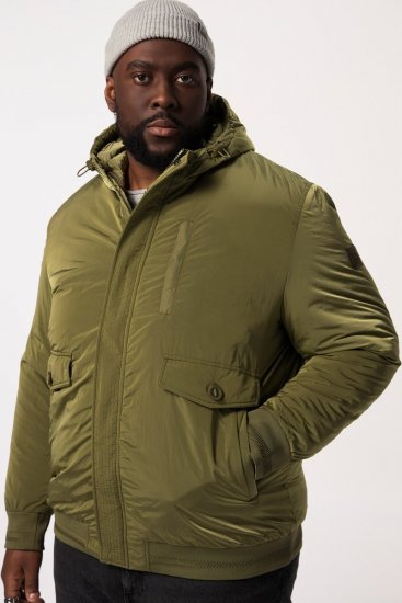 STHUGE Bomber Jacket With Hood Green - Herren jacken - Herren Jacken in großen Größen