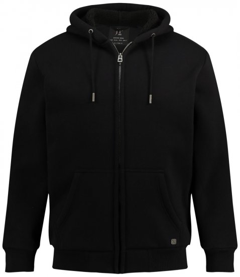 JP1880 820464 Kapuzenjacke mit Teddyfutter Schwarz TALL - TALL sweatshirts - TALL Sweatshirts mit Extralänge