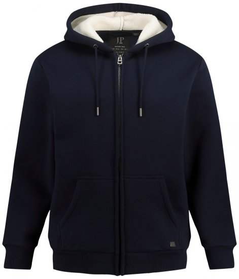 JP1880 820464 Kapuzenjacke mit Teddyfutter Dunkelblau - Herren-sweater und -hoodies - Herren-Sweater und -Hoodies in großen Größen