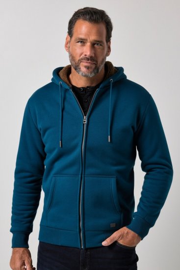 JP1880 820464 Kapuzenjacke mit Teddyfutter Tintenblau TALL - TALL sweatshirts - TALL Sweatshirts mit Extralänge