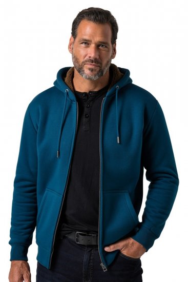 JP1880 820464 Kapuzenjacke mit Teddyfutter Tintenblau TALL - TALL sweatshirts - TALL Sweatshirts mit Extralänge
