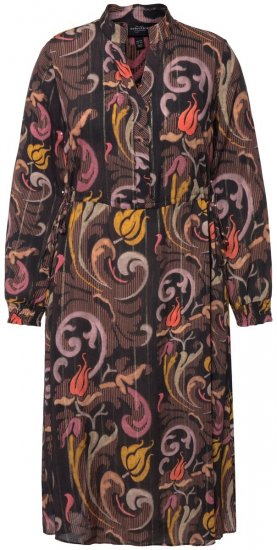 Ulla Popken 820662 Gemustertes Kleid Schwarz - Abendkleider - Abendkleider für Damen in großen Größen