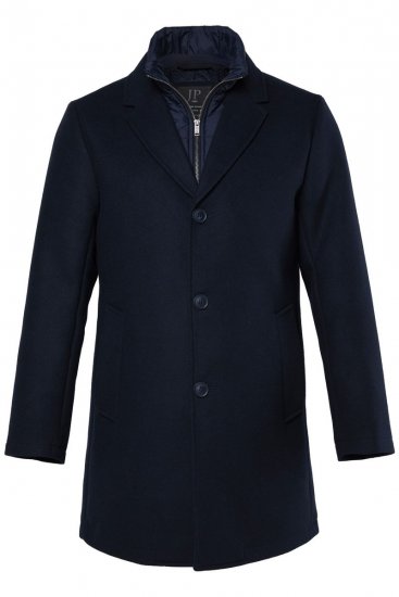 JP1880 821066 Gesteppt Wollmantel Marineblau - Herren jacken - Herren Jacken in großen Größen