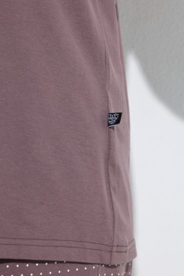 Ulla Popken 821244 Pyjama mit Punkten Braun - Pyjama/Loungewear - 