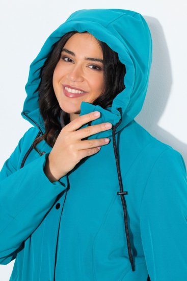 Ulla Popken 821495 Funktionsmantel Türkis - Mäntel - Große Größen: Mäntel für Damen