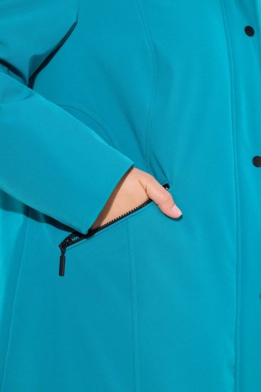Ulla Popken 821495 Funktionsmantel Türkis - Mäntel - Große Größen: Mäntel für Damen