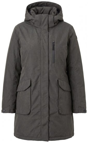 Ulla Popken 821737 Wattierter HYPRAR Parka mit Kapuze Dunkelgrau meliert - Jacken - Große Jacken für Damen