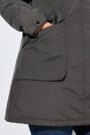 Ulla Popken 821737 Wattierter HYPRAR Parka mit Kapuze Dunkelgrau meliert - Jacken - Große Jacken für Damen