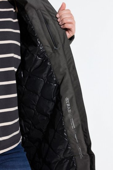 Ulla Popken 821737 Wattierter HYPRAR Parka mit Kapuze Dunkelgrau meliert - Jacken - Große Jacken für Damen