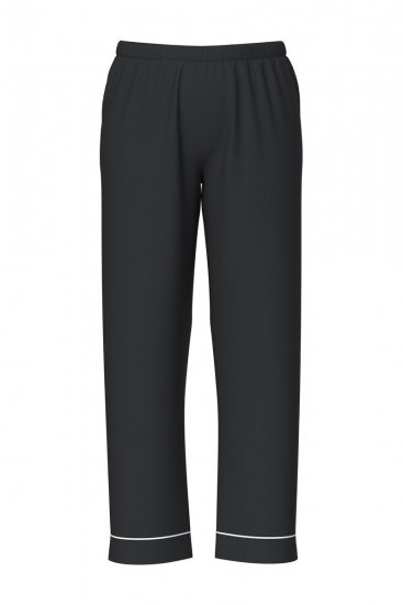 Ulla Popken 823030 Pyjama mit Hemdkragen Schwarz - Pyjama/Loungewear - 