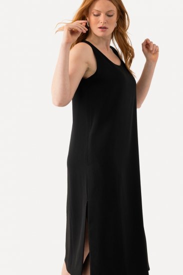 Ulla Popken 823276 Ärmelloses Kleid Schwarz - Maxikleider - Große Größen: Lange Maxikleider