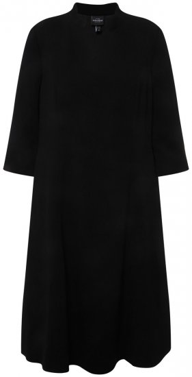 Ulla Popken 823290 Midikleid mit V-Ausschnitt Schwarz - Midikleider - Midikleider in großen Größen