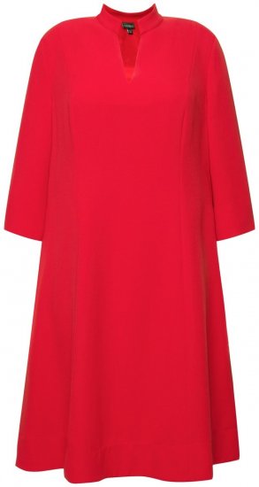 Ulla Popken 823290 Kleid in A-Linie mit Taschen Rot - Midikleider - Midikleider in großen Größen