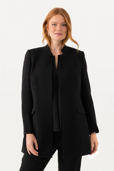 Ulla Popken 823318 Blazer mit Stehkragen Schwarz - Blazer - Blazer für Frauen in Großgrößen