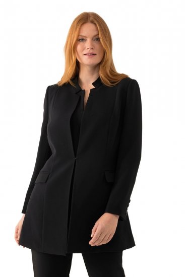 Ulla Popken 823318 Blazer mit Stehkragen Schwarz - Blazer - Blazer für Frauen in Großgrößen