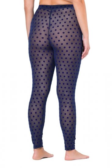 Ulla Popken 823383 Gepunktete Strumpfleggings Dunkelblau - Strumpfhosen & Socken - 