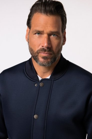 JP1880 College Jacket Scuba Fabric with Zipper Navy - Herren jacken - Herren Jacken in großen Größen