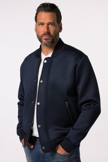 JP1880 College Jacket Scuba Fabric with Zipper Navy - Herren jacken - Herren Jacken in großen Größen