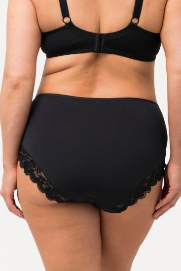 Ulla Popken 824106 Slips mit Spitze 2er-Pack Schwarz - Slips - 