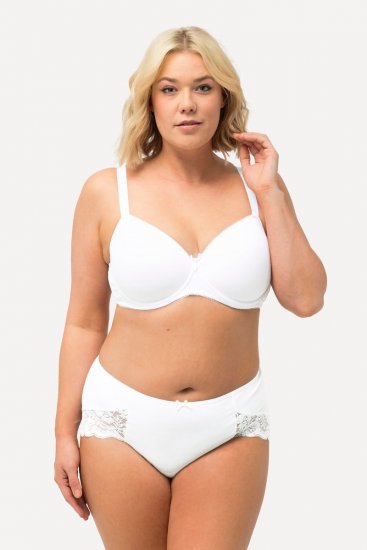 Ulla Popken 824106 Pantys mit Spitze 2er-Pack Weiß - Slips - 