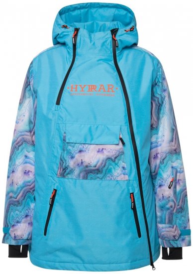 Ulla Popken 824429 Marmorierte Skijacke mit Dreifach-Funktion Blau - Skibekleidung - 