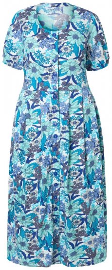 Ulla Popken 824966 Geblümtes Hemdblusenkleid Dunkelblau - Blusenkleider - 