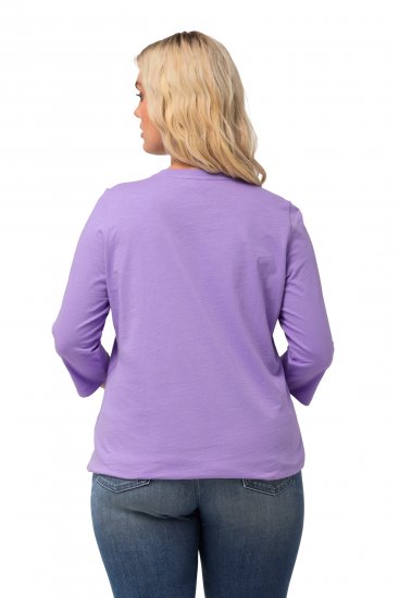 Ulla Popken Horticultural Graphic Floral Tee Pale Lilac - Bedruckte T-shirts für damen - 