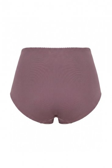 Ulla Popken 825788 Slips mit hoher Taille und Spitze Braun - Slips - 