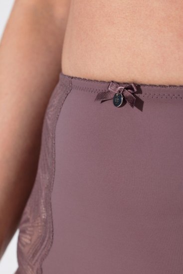 Ulla Popken 825788 Slips mit hoher Taille und Spitze Braun - Slips - 