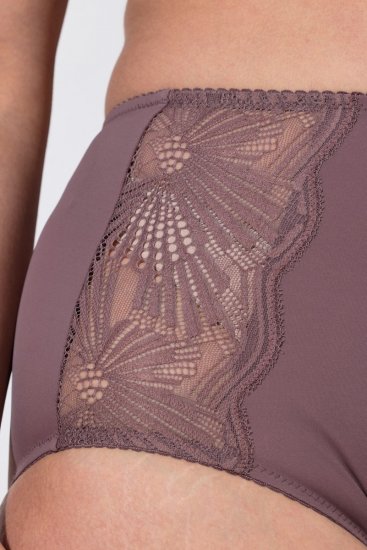 Ulla Popken 825788 Slips mit hoher Taille und Spitze Braun - Slips - 