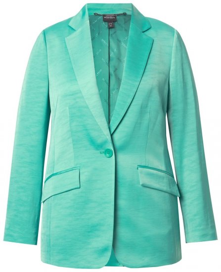 Ulla Popken 826161 Strukturierter Blazer Grün - Blazer - Blazer für Frauen in Großgrößen