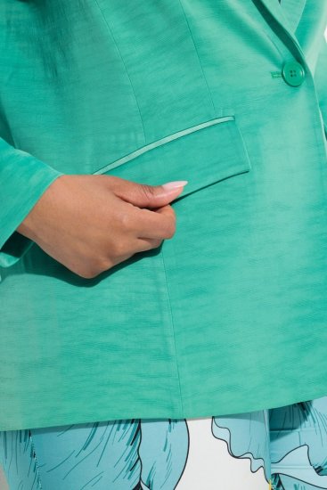 Ulla Popken 826161 Strukturierter Blazer Grün - Blazer - Blazer für Frauen in Großgrößen
