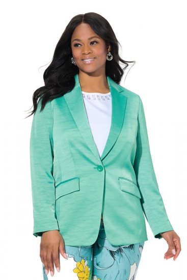 Ulla Popken 826161 Strukturierter Blazer Grün - Blazer - Blazer für Frauen in Großgrößen