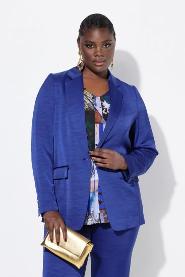 Ulla Popken 826161 Strukturblazer mit Pattentaschen Dunkelblau - Blazer - Blazer für Frauen in Großgrößen